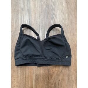 Lululemon Black High Support Sports Bra Encased Front Closure Adjustable Straps